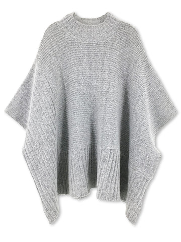 Turtleneck Poncho Pullover Sweater